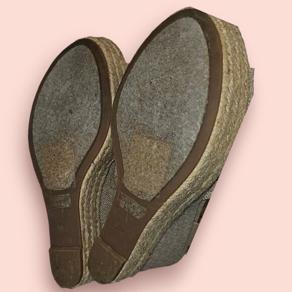 Guess Women Brown Wedge HEELS 7.5 M 5" - Picture 11 of 13